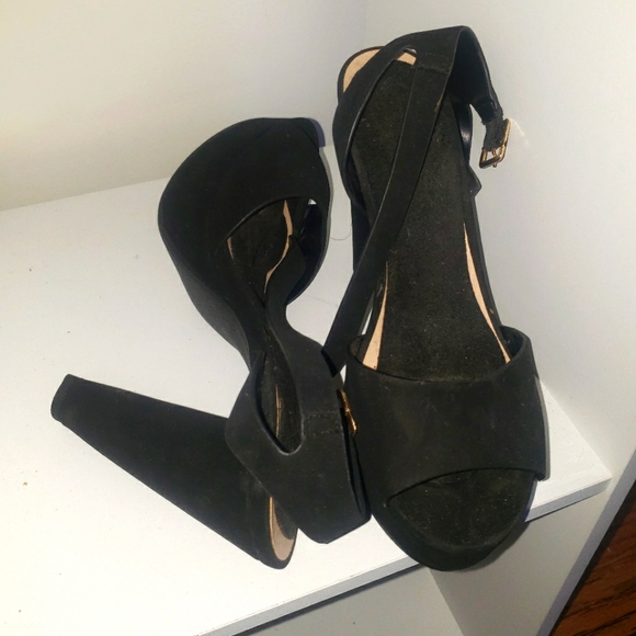 ASOS black chunky platform heels size 7.5 - Picture 4 of 6